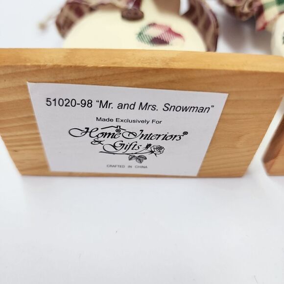 Home Interiors Mr and Mrs Snowman made of Wood for Christmas - Picture 5 of 5